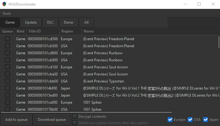 Searching and queueing a game